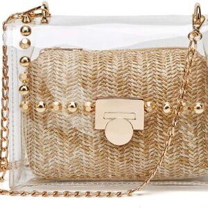 Clear Purse Women's Small Crossbody Bag Clutch Jelly Stadium Approved